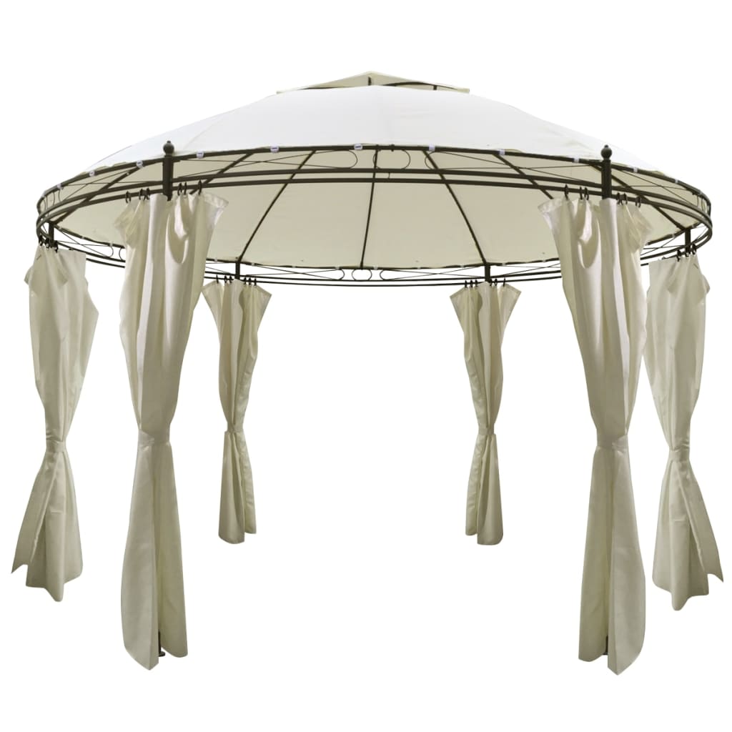 VidaXL Prieel met gordijnen rond 3,5x2,7m