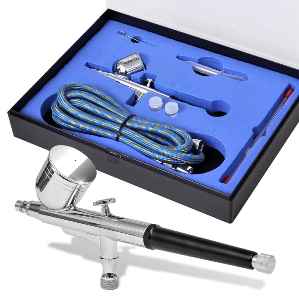 VidaXL Airbrushset 0,2 0,3 0,5 mm mondstukken