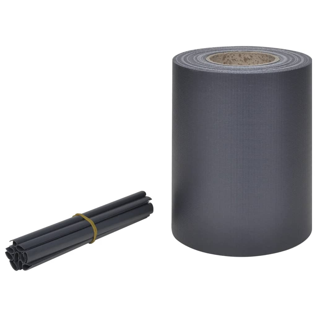 VidaXL Tuinscherm 70x0,19m PVC donkergrijs