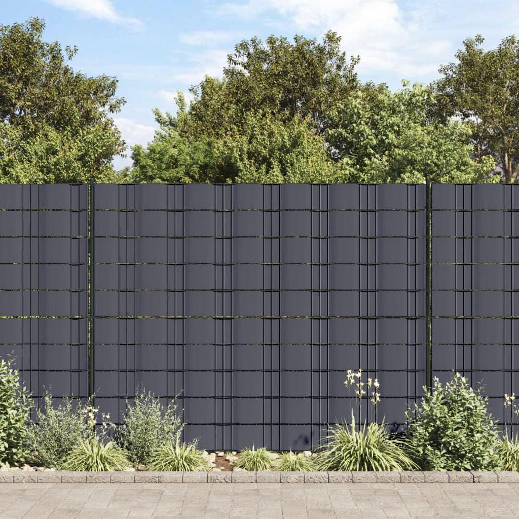 VidaXL Tuinscherm 70x0,19m PVC donkergrijs