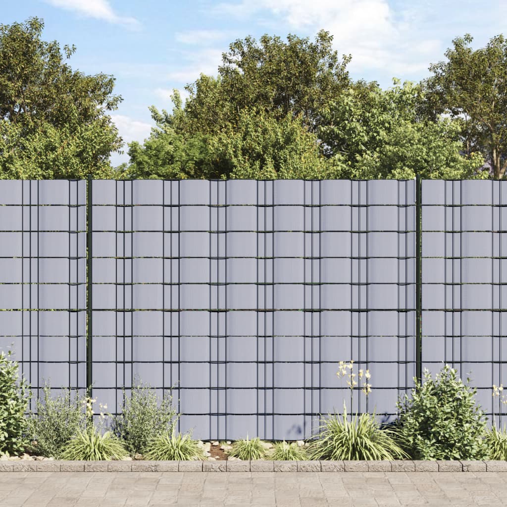 Vidaxl tuinscherm 70x0,19m pvc lichtgrijs