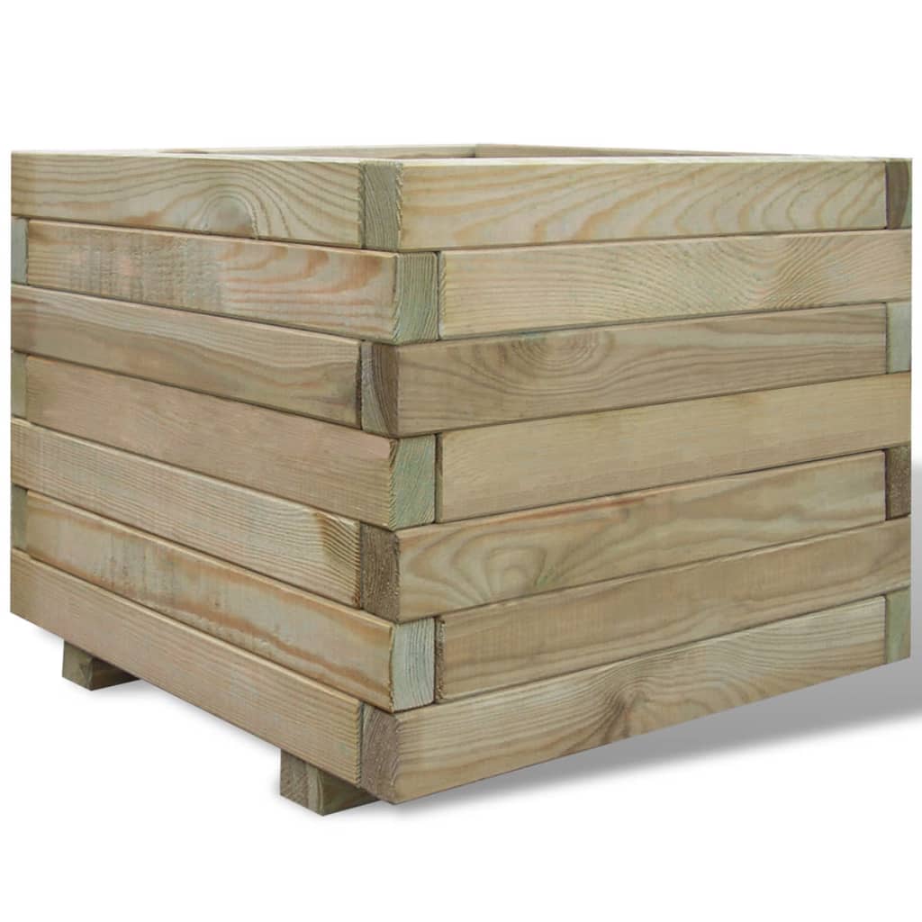VidaXL Plantenbak gebogen vierkant 50x50x40 cm hout