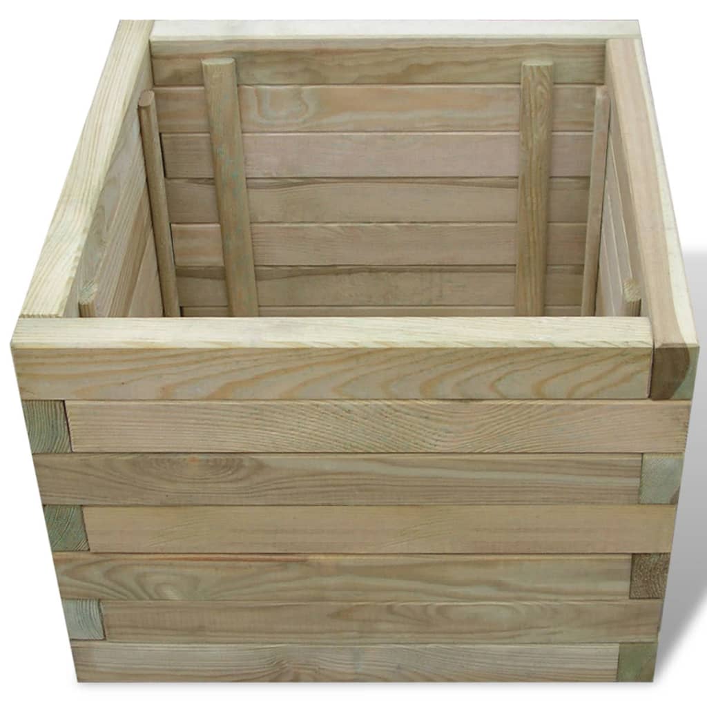 VidaXL Plantenbak gebogen vierkant 50x50x40 cm hout