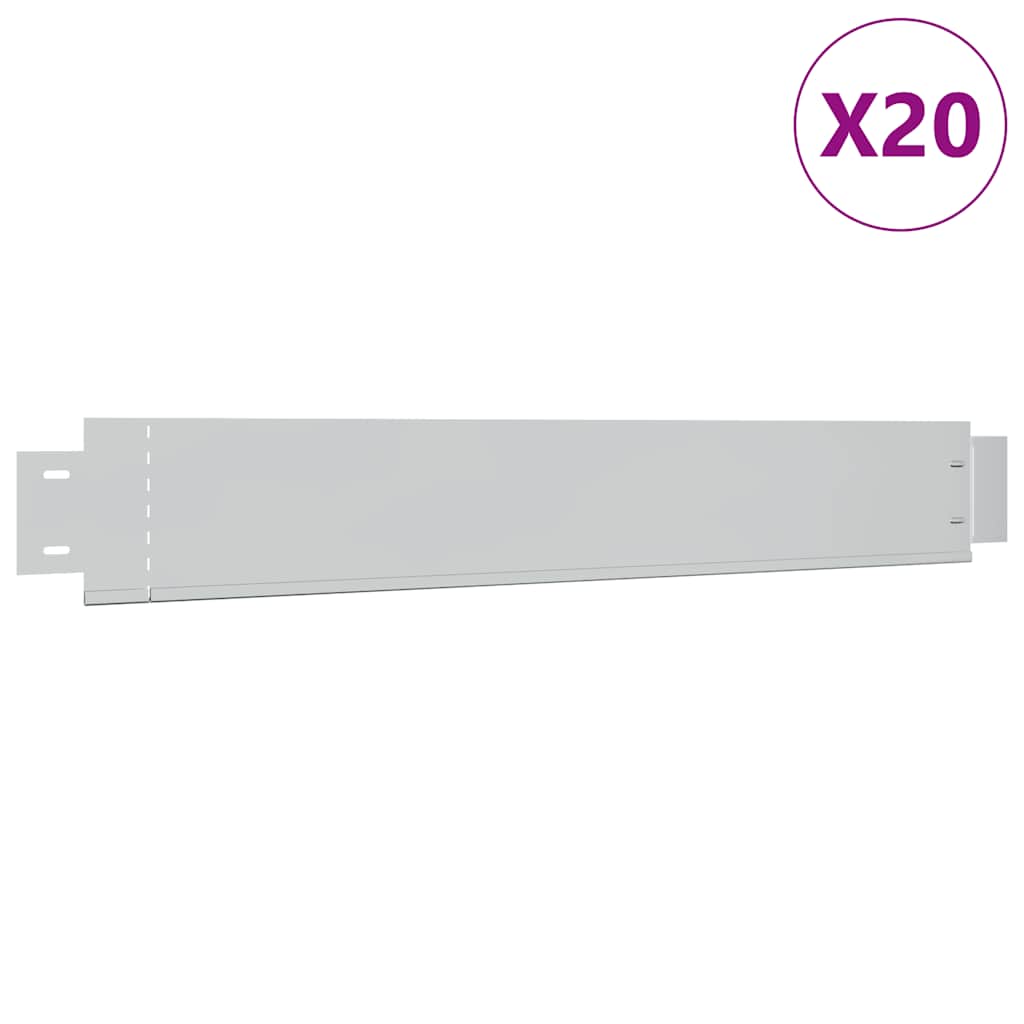 Vidaxl 20 st grasboord flexibel 100x14 cm gegalvaniseerd staal