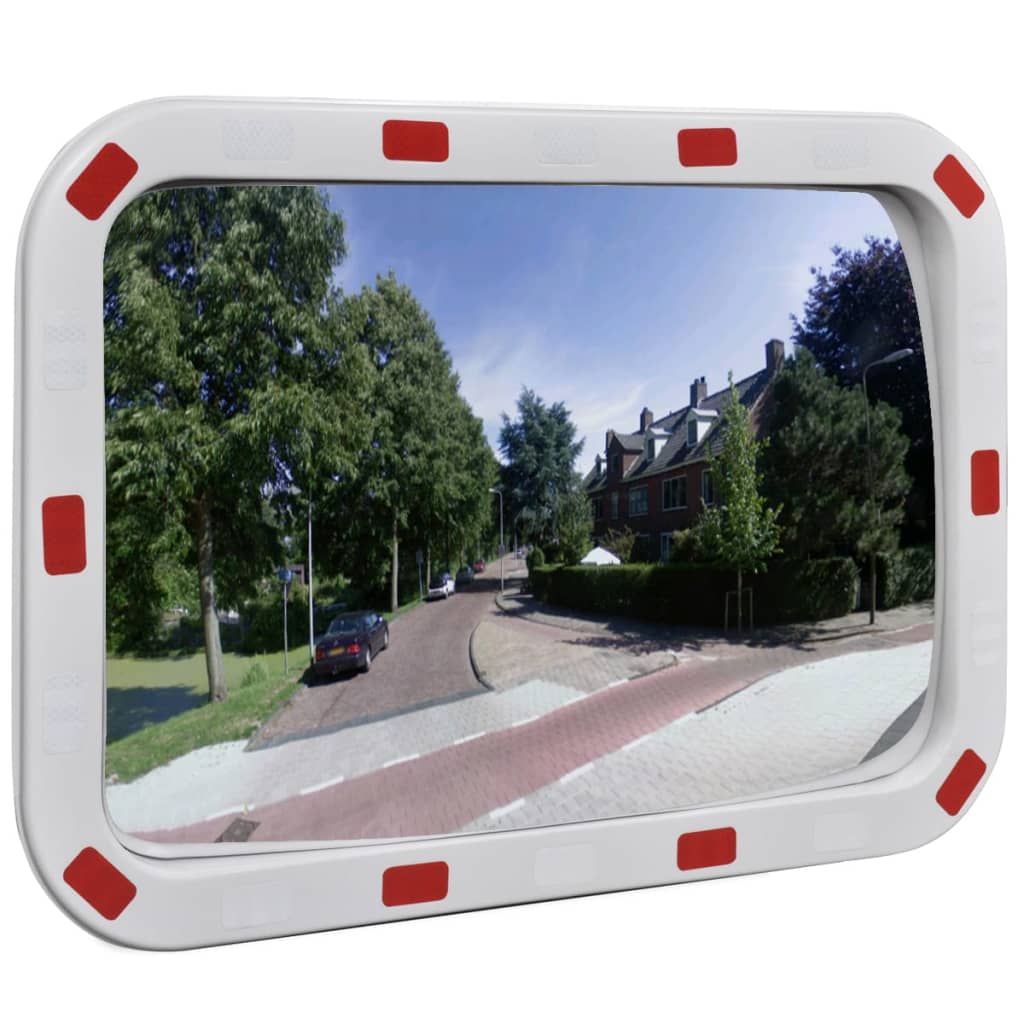 VidaXL Verkeersspiegel rechthoekig met reflectoren 40x60 cm