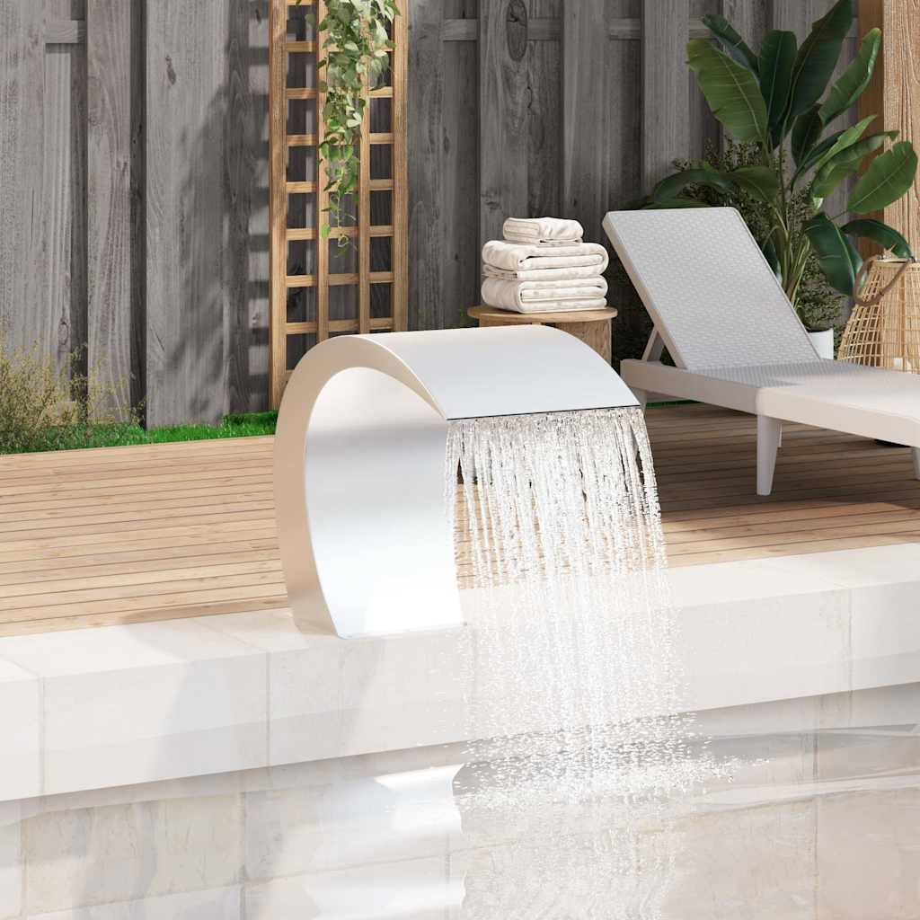 Vidaxl zwembadwaterval 45x30x60 cm roestvrij staal