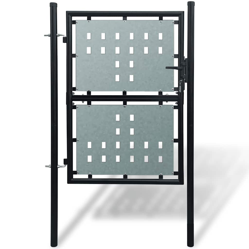 Vidaxl zwarte enkele deur schuttingpoort 100x200 cm