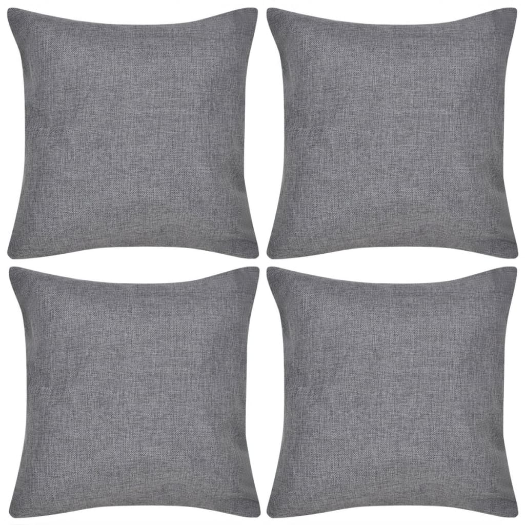 Vidaxl kussenhoezen linnenlook 40 x 40 cm antraciet 4 stuks