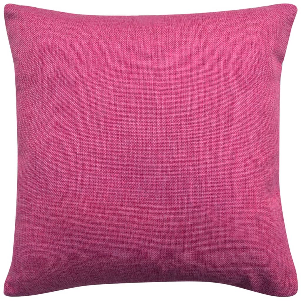 VidaXL Kussenhoezen 4 stuks linnenlook roze 40x40 cm