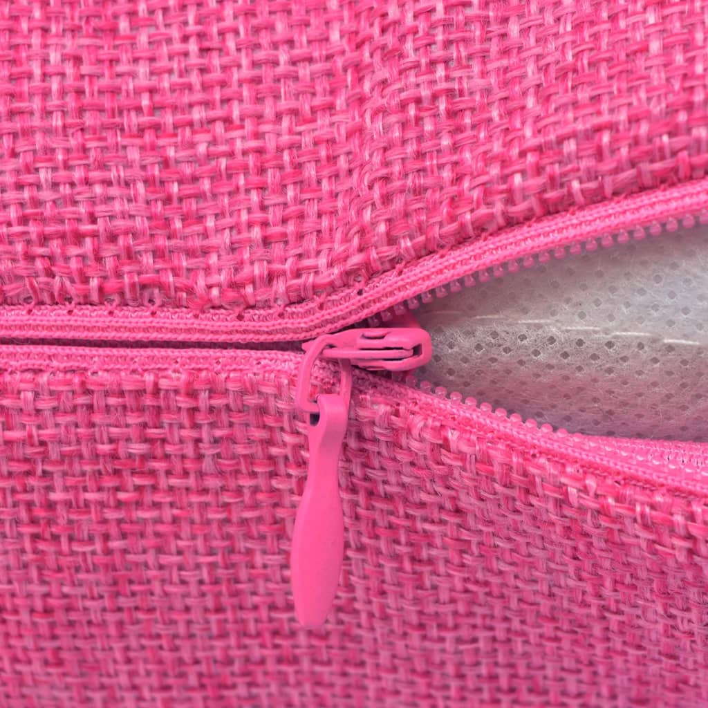 VidaXL Kussenhoezen 4 stuks linnenlook roze 40x40 cm