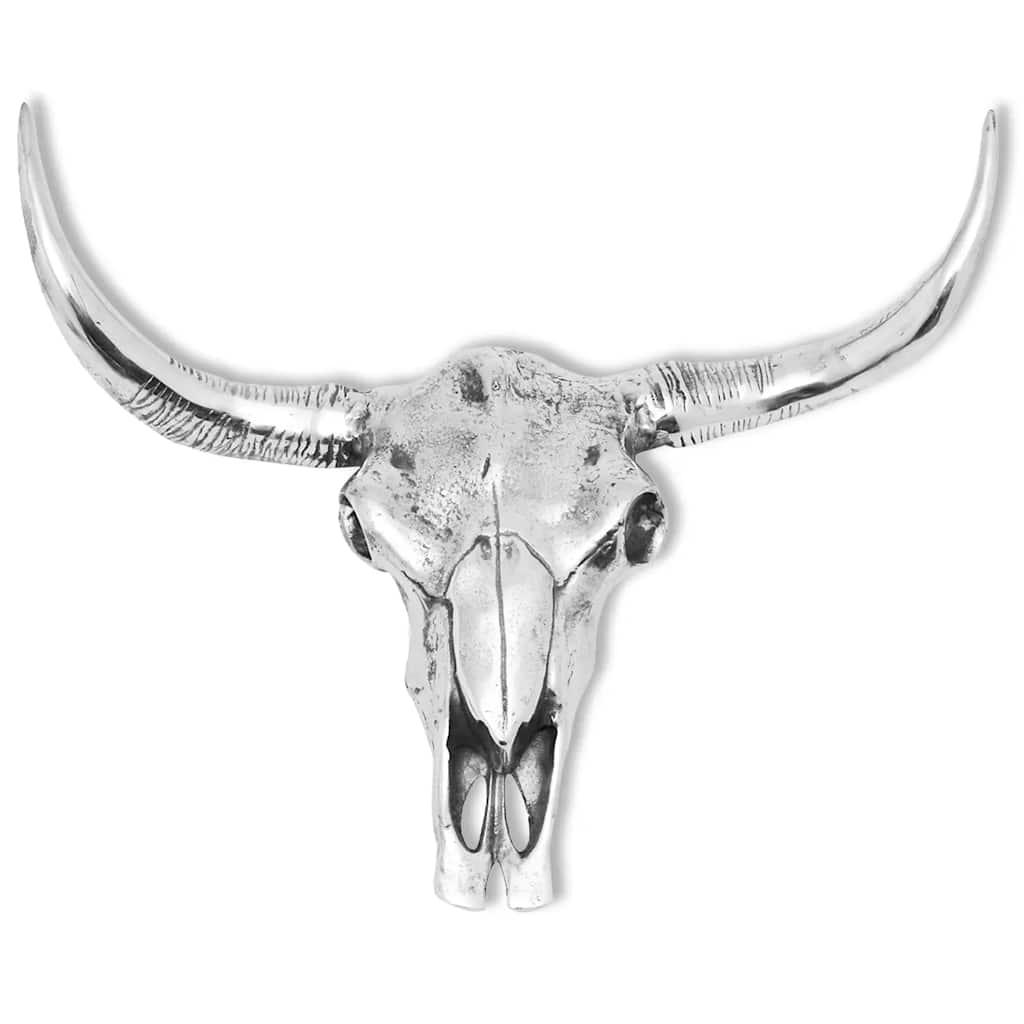 Vidaxl schedel muurdecoratie aluminium zilver