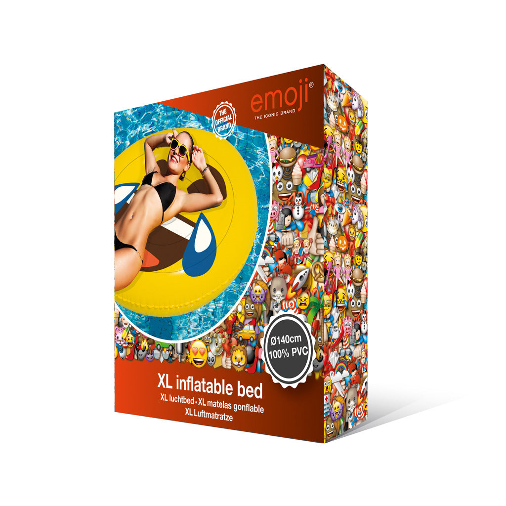 Basic opblaasbaar figuur emoji gezicht lol 140cm