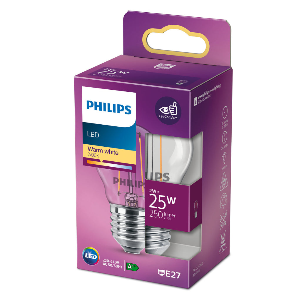 Philips led klassieke kaarslamp 25w e27 warm wit