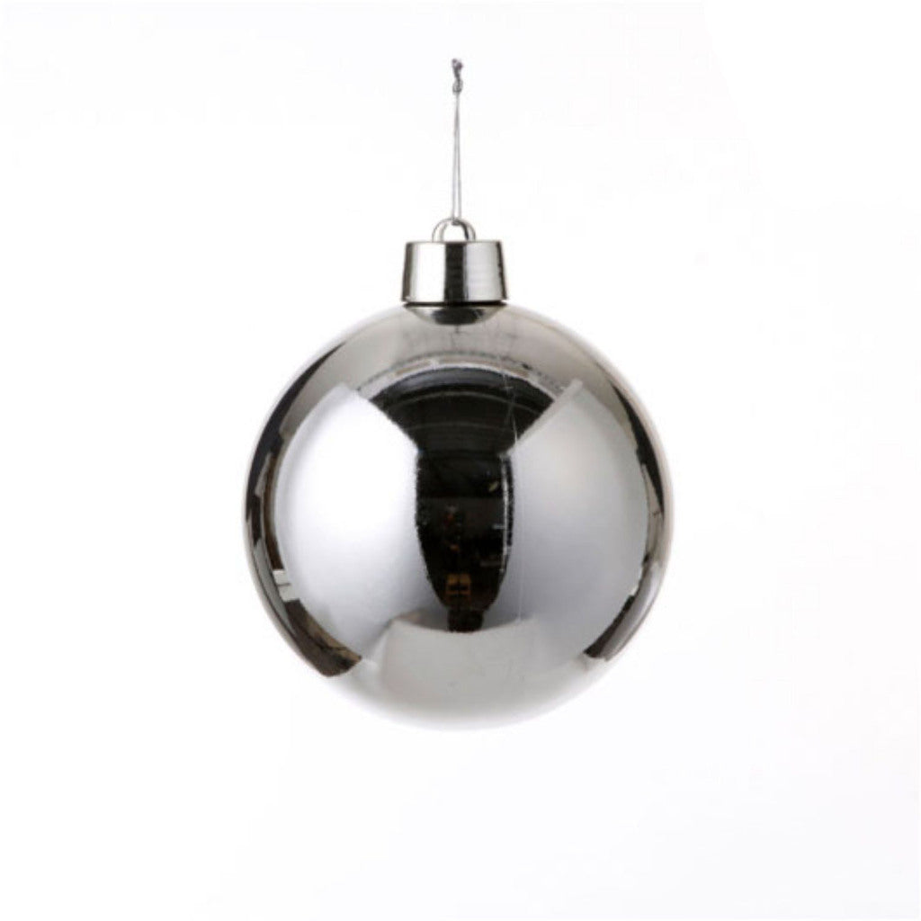 House of Seasons kerstbal zilver kunststof d20 cm