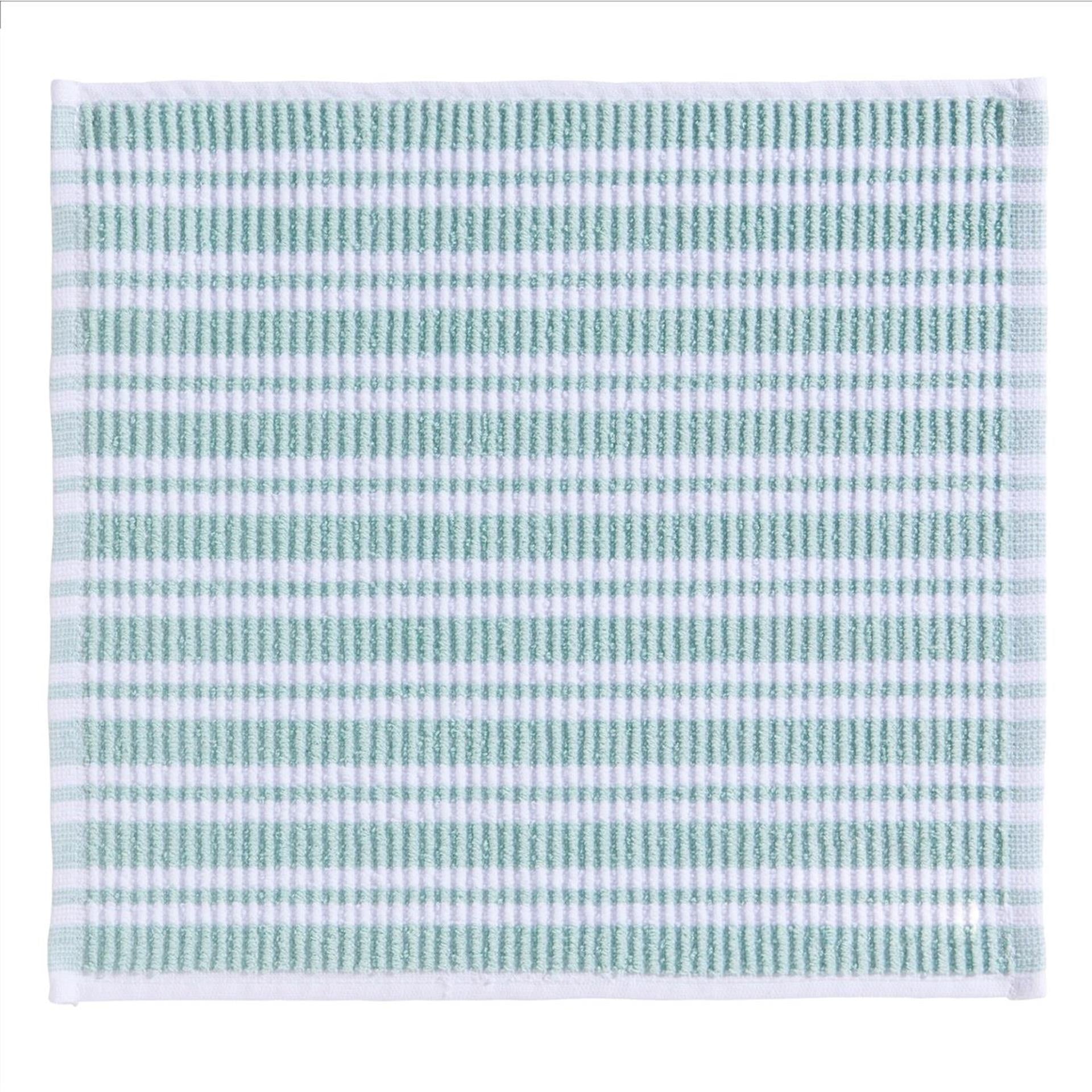 Ddddd vaatdoek stripe pastel groen 30x30cm pak a 4 stuks