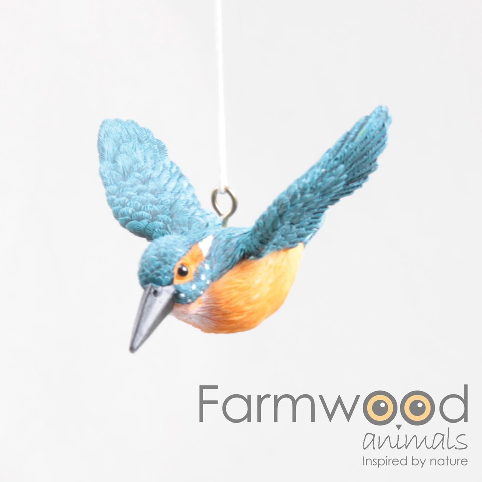 Farmwood animals vogel ijsvogel vliegend 8,5x8x5cm