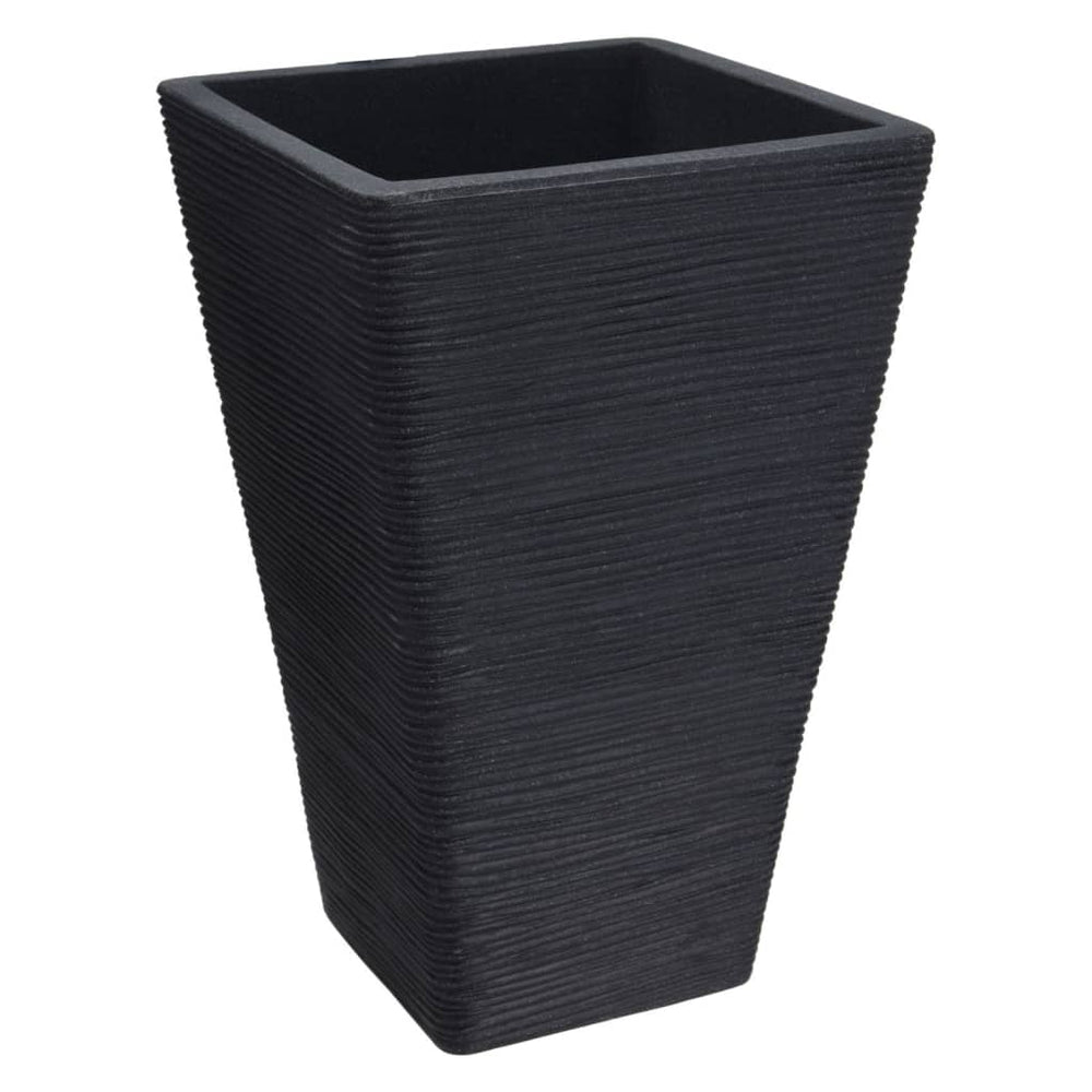 Progarden bloempot geribbeld 55 cm antracietkleurig
