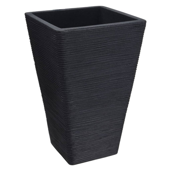 Progarden bloempot geribbeld 55 cm antracietkleurig