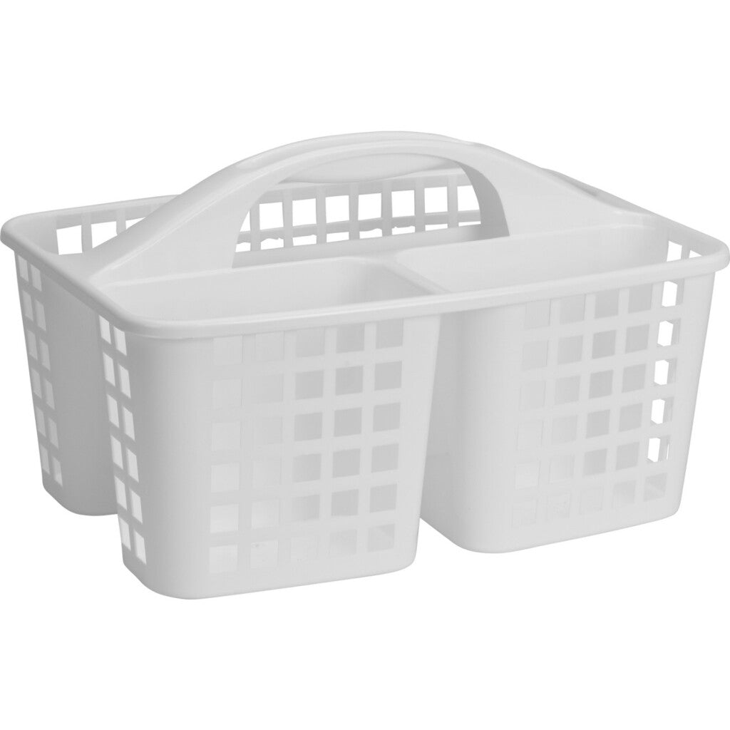 Excellent houseware 3-vaks opbergbak met handvat 31x23x18,5 cm wit
