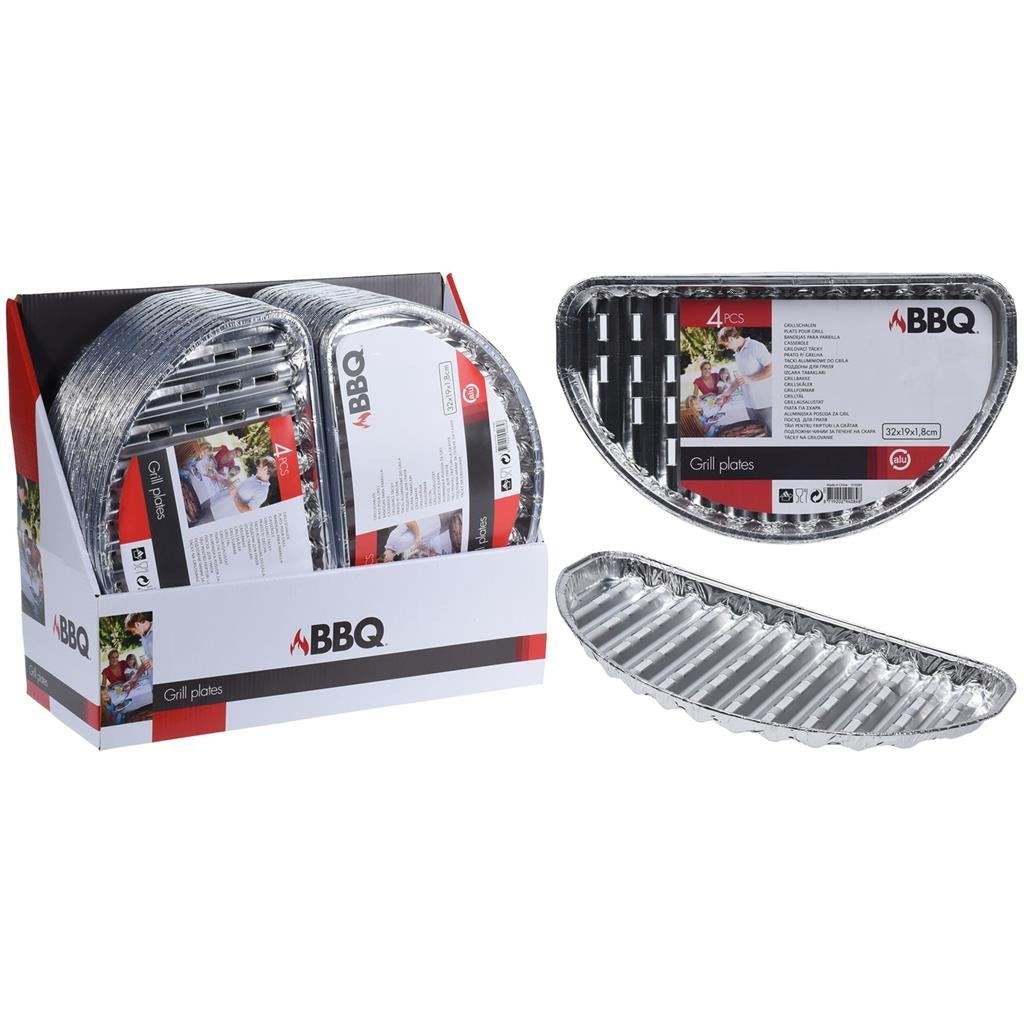Basis aluminium grillschalen set 4 stuks