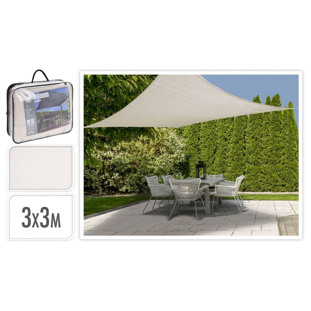 Progarden schaduw vierkante doek 3x3 m crèmekleurig
