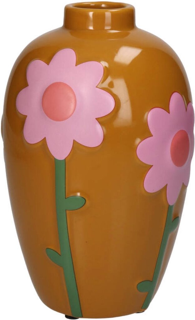 Diverse vaas bloemen multi 13x13x20cm