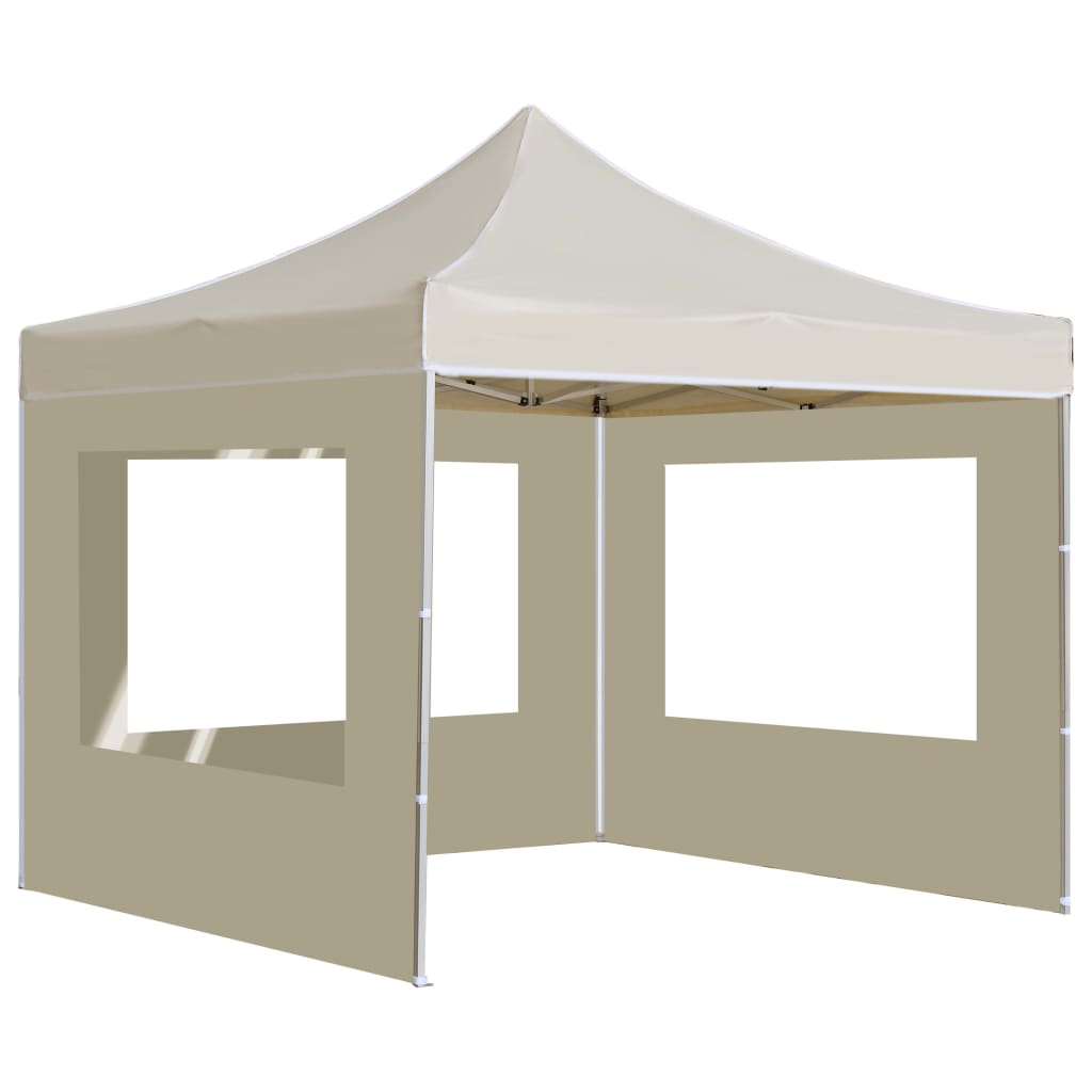 Vidaxl partytent inklapbaar met wanden 3x3m aluminium crème