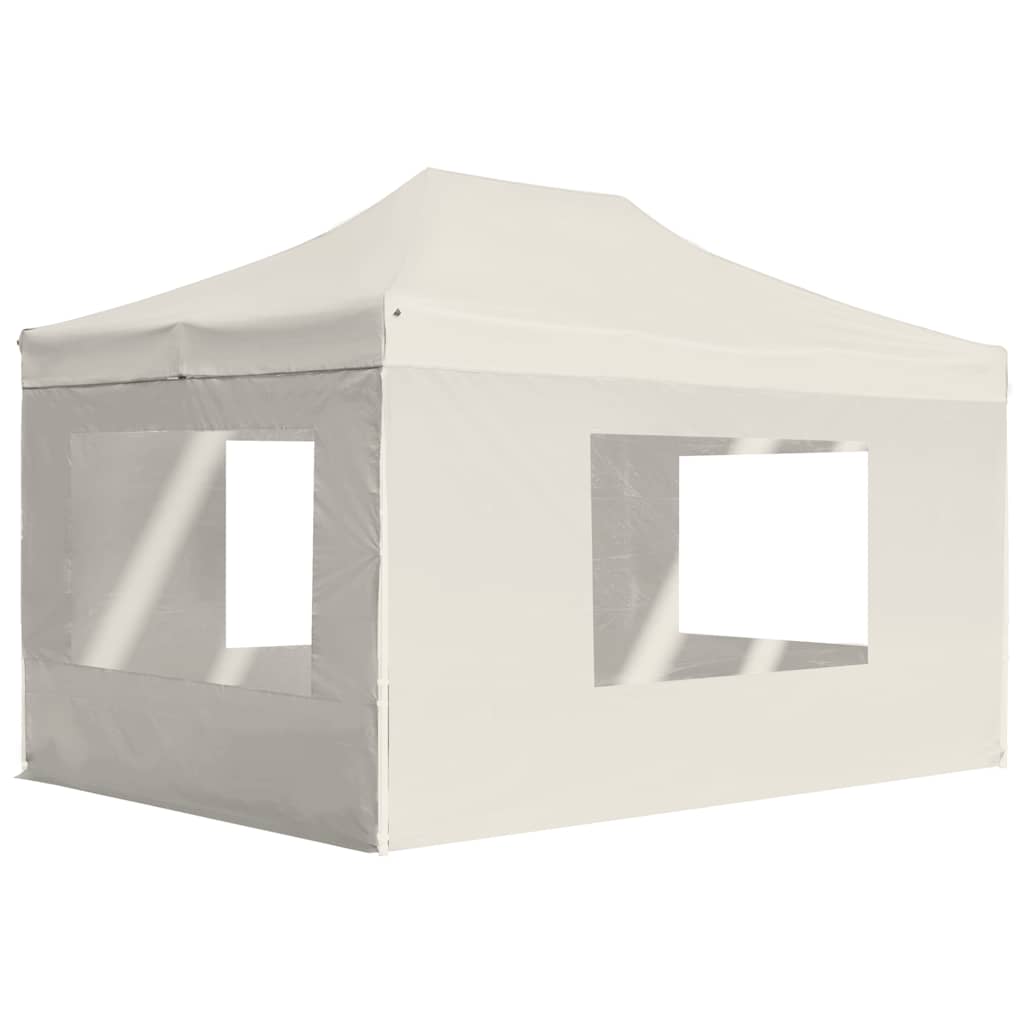 Vidaxl partytent inklapbaar met wanden 4,5x3m aluminium crème