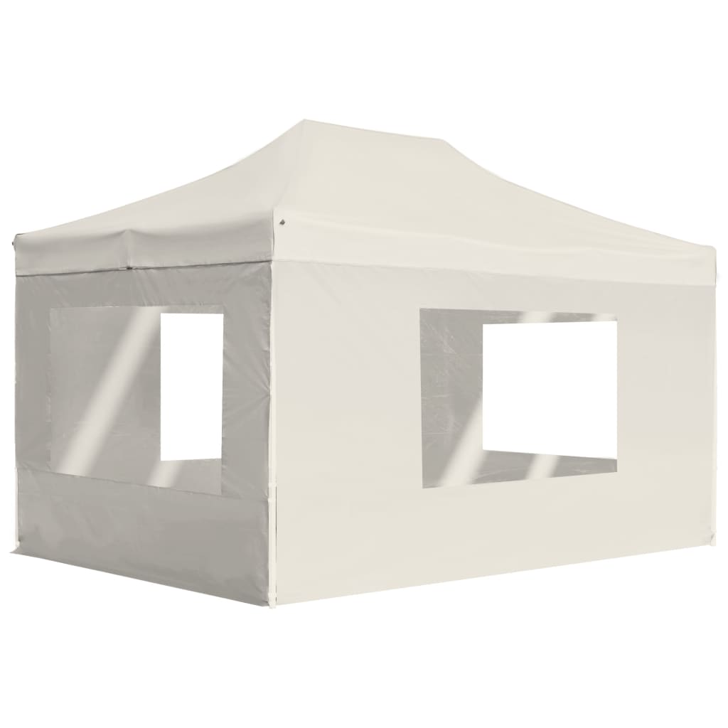 Vidaxl partytent inklapbaar met wanden 4,5x3m aluminium crème