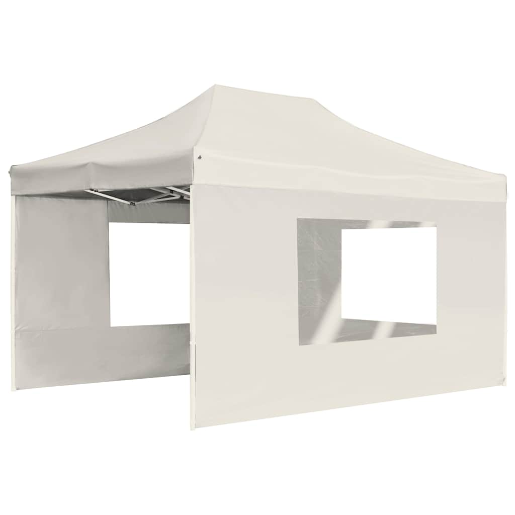 Vidaxl partytent inklapbaar met wanden 4,5x3m aluminium crème