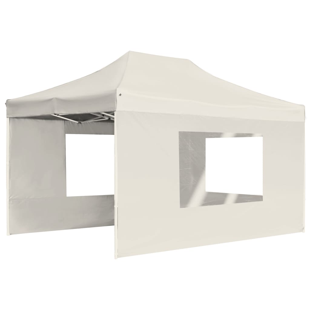 Vidaxl partytent inklapbaar met wanden 4,5x3m aluminium crème