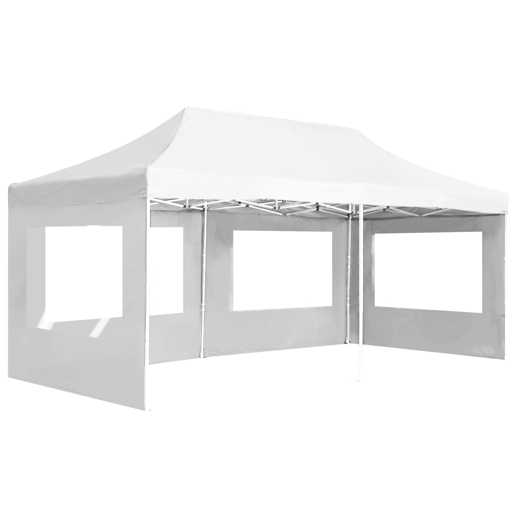 Vidaxl partytent inklapbaar met wanden 6x3m aluminium wit