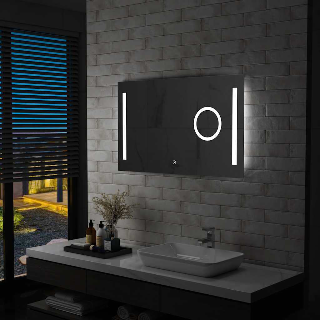 Vidaxl badkamerspiegel led met aanraaksensor 100x60 cm