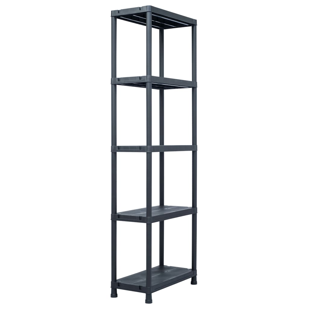Vidaxl opbergrek 125 kg 60x30x180 cm kunststof zwart