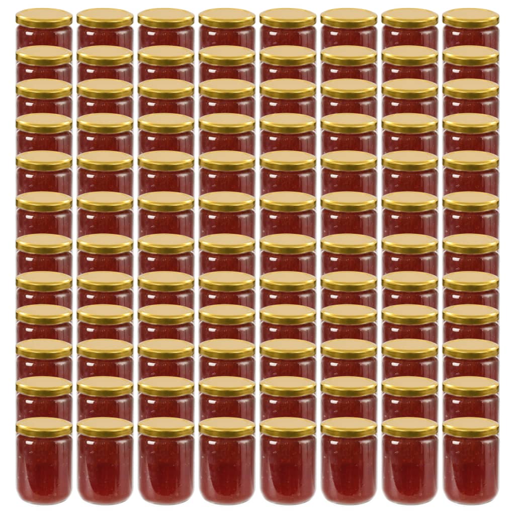 Vidaxl jampotten met goudkleurige deksels 96 st 230 ml glas