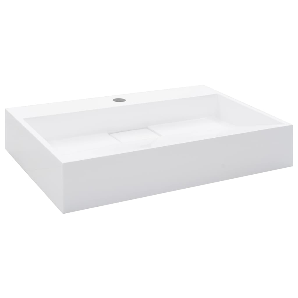 Vidaxl wastafel 60x38x11 cm mineraal gewonnen marmer wit