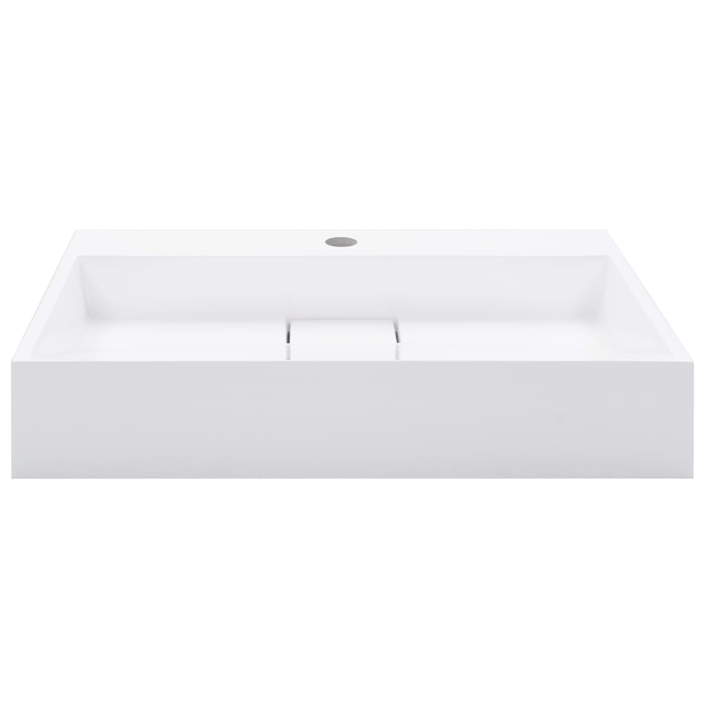 Vidaxl wastafel 60x38x11 cm mineraal gewonnen marmer wit