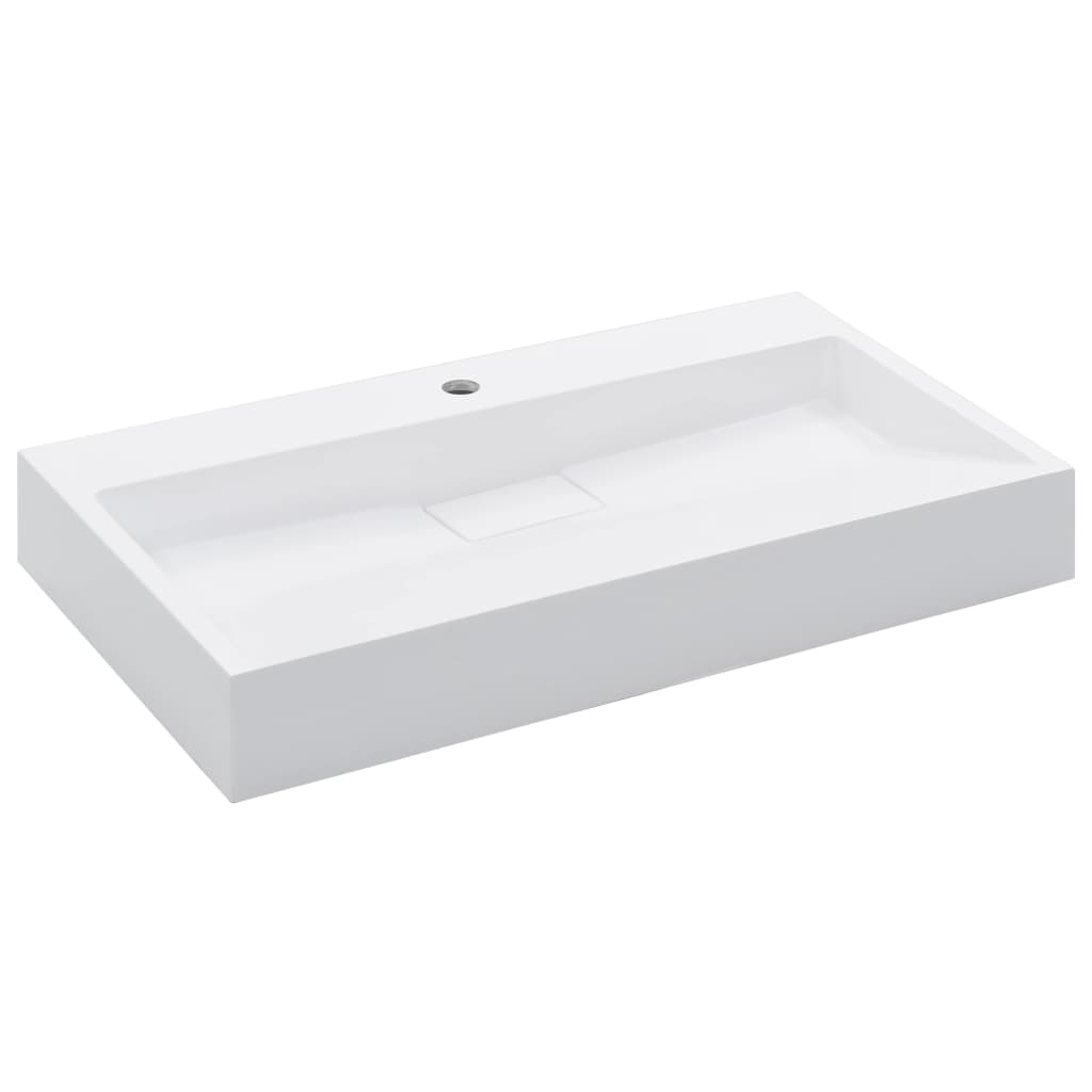 Vidaxl wastafel 80x46x11 cm mineraal gewonnen marmer wit