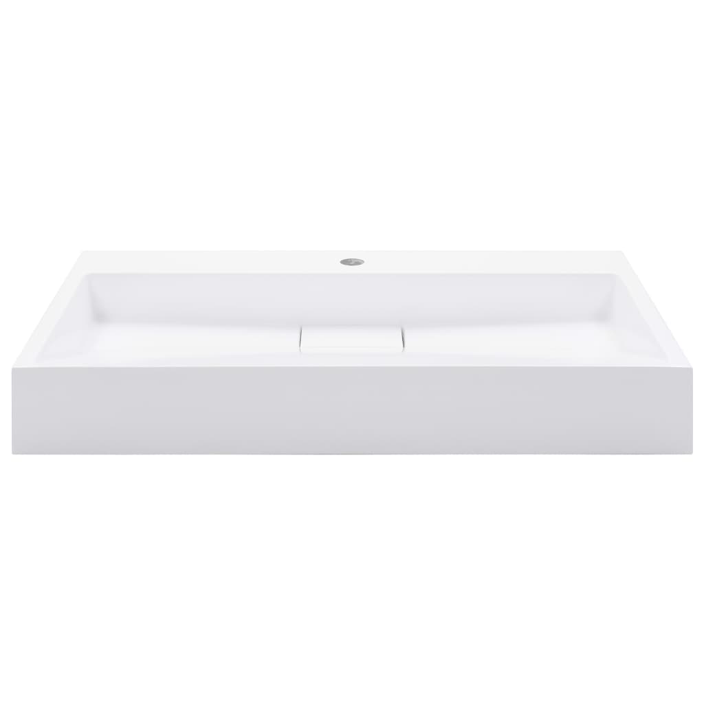 Vidaxl wastafel 80x46x11 cm mineraal gewonnen marmer wit