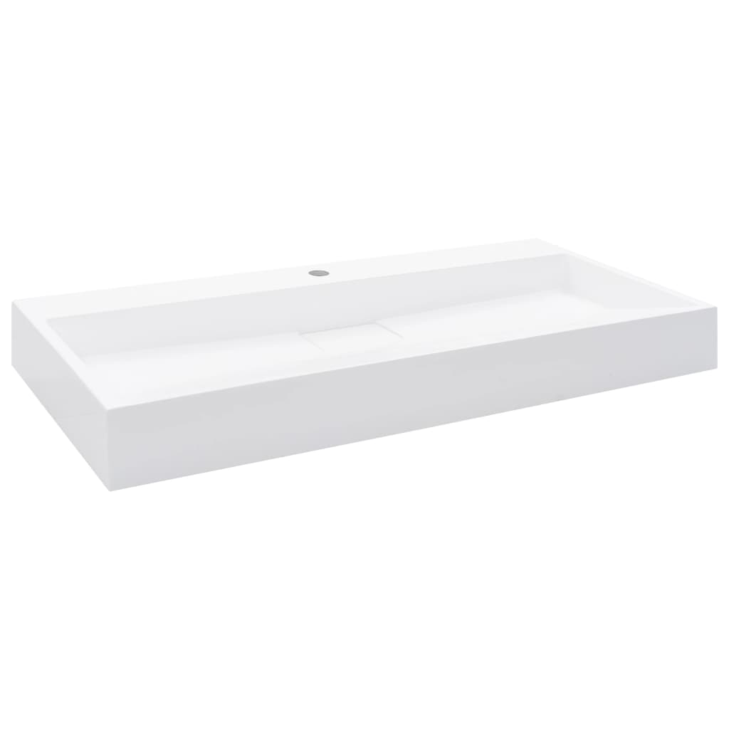 Vidaxl wastafel 100x46x11 cm mineraal gewonnen marmer wit