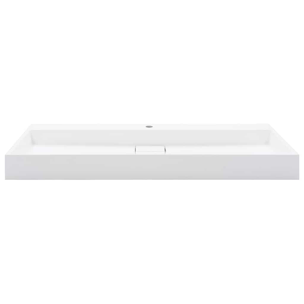 Vidaxl wastafel 120x46x11 cm mineraal gewonnen marmer wit