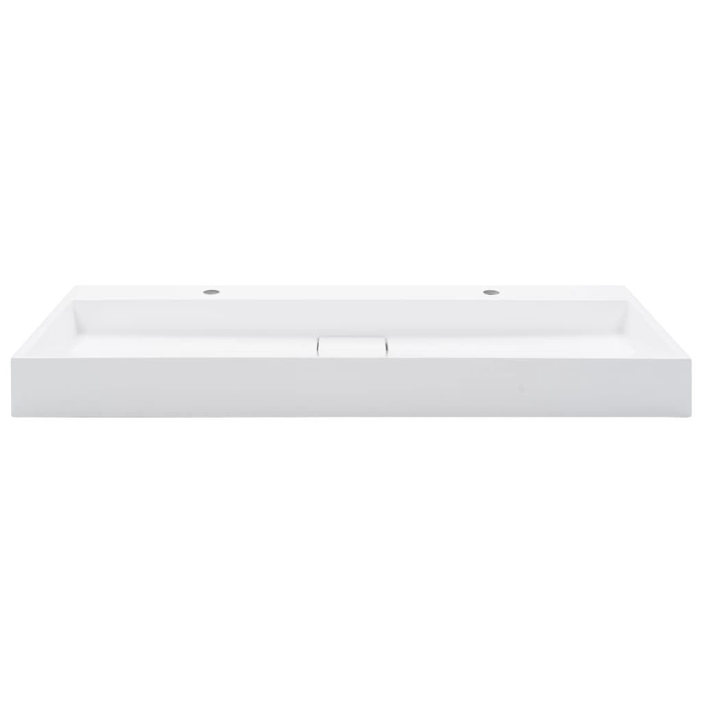Vidaxl wastafel 120x46x11 cm mineraal gewonnen marmer wit