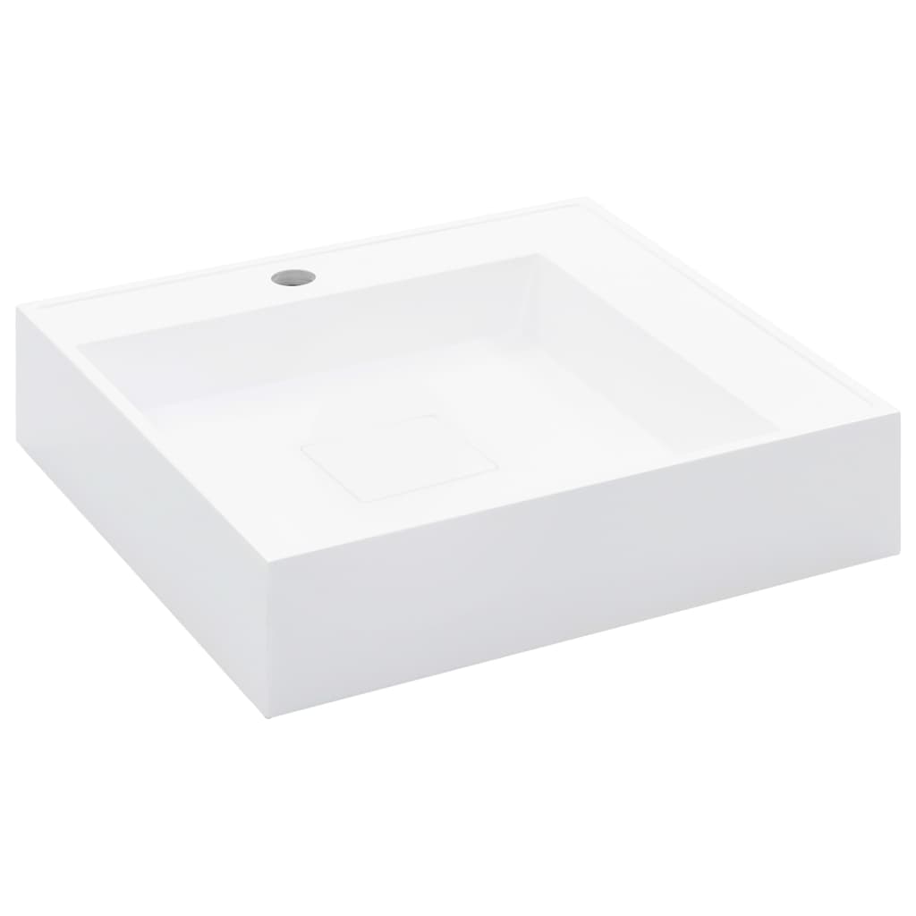 VidaXL Wastafel 50x50x12,3 cm mineraal gewonnen marmer gewonnen wit