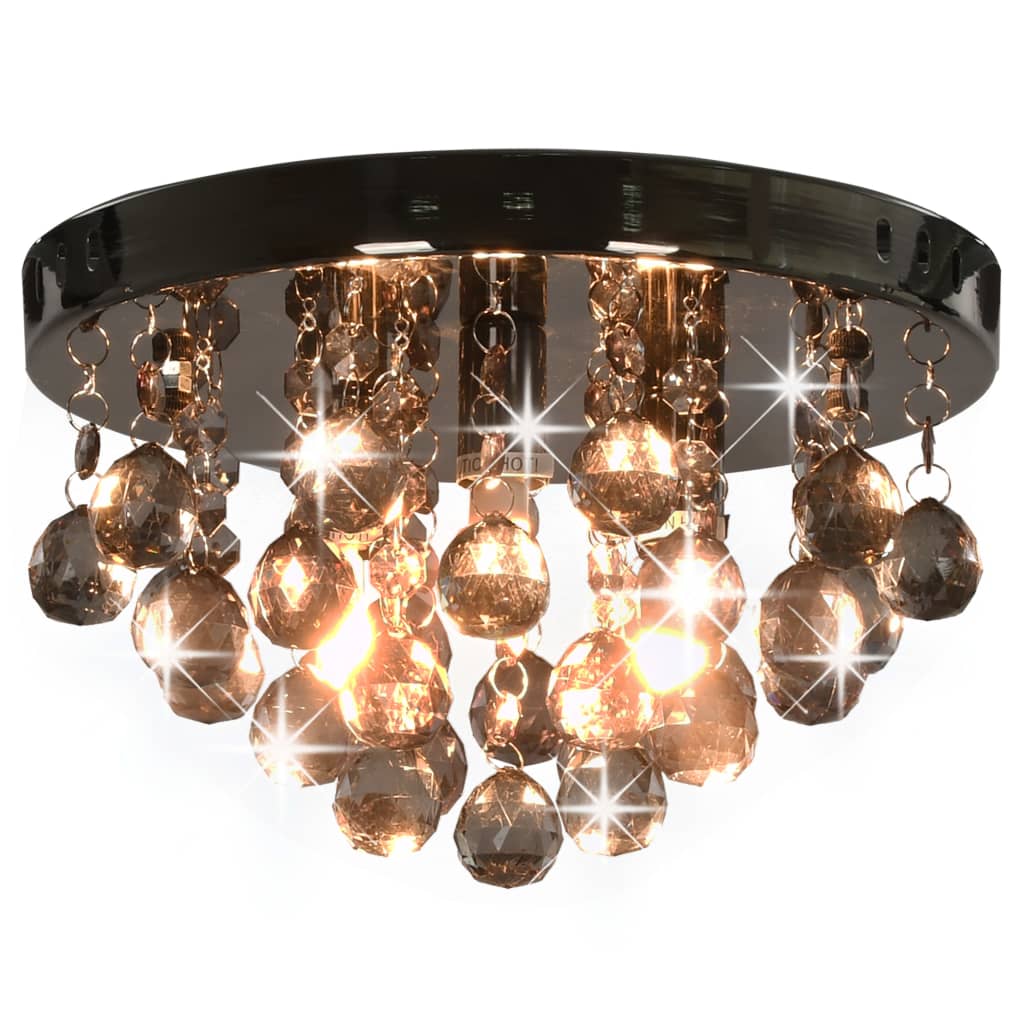 Vidaxl plafondlamp met smokey kralen rond g9 zwart