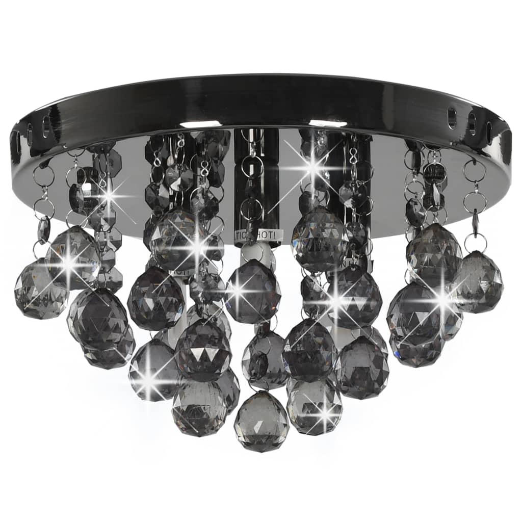 Vidaxl plafondlamp met smokey kralen rond g9 zwart