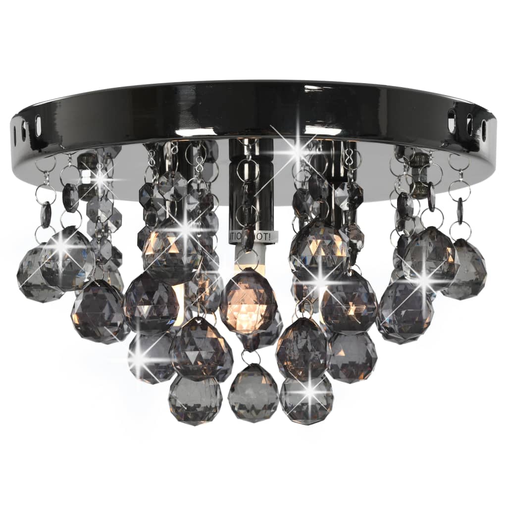 Vidaxl plafondlamp met smokey kralen rond g9 zwart