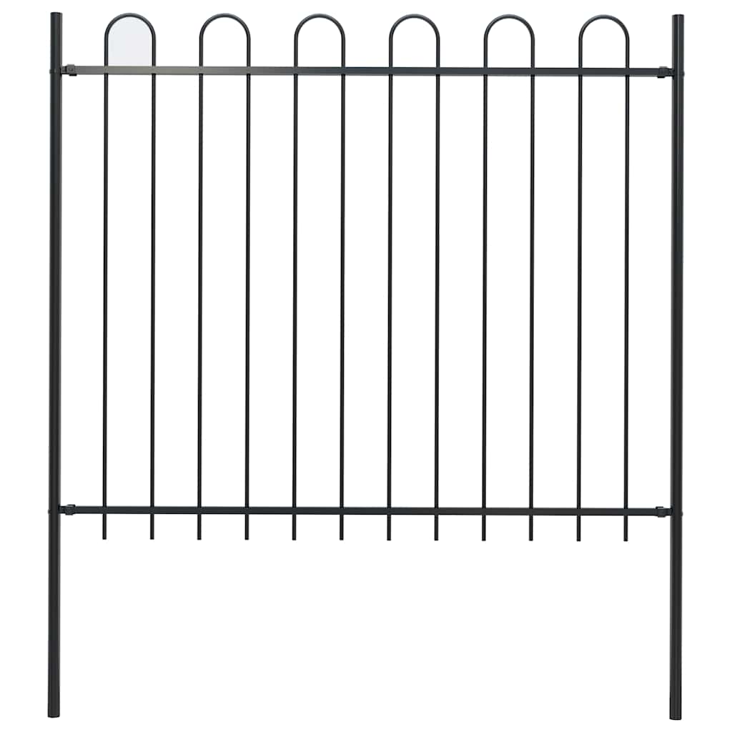Vidaxl tuinhek met ringtop staal 181x150 cm zwart