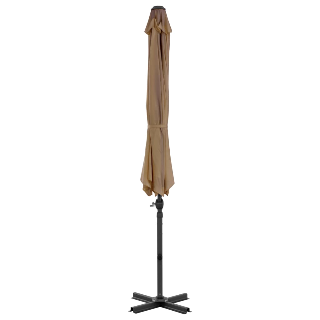 Vidaxl parasol met draagbare voet taupe