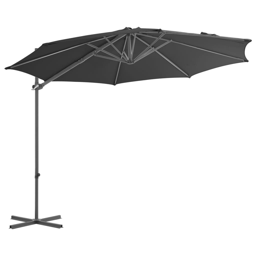 VidaXL Parasol met mobiele voet antracietkleurig