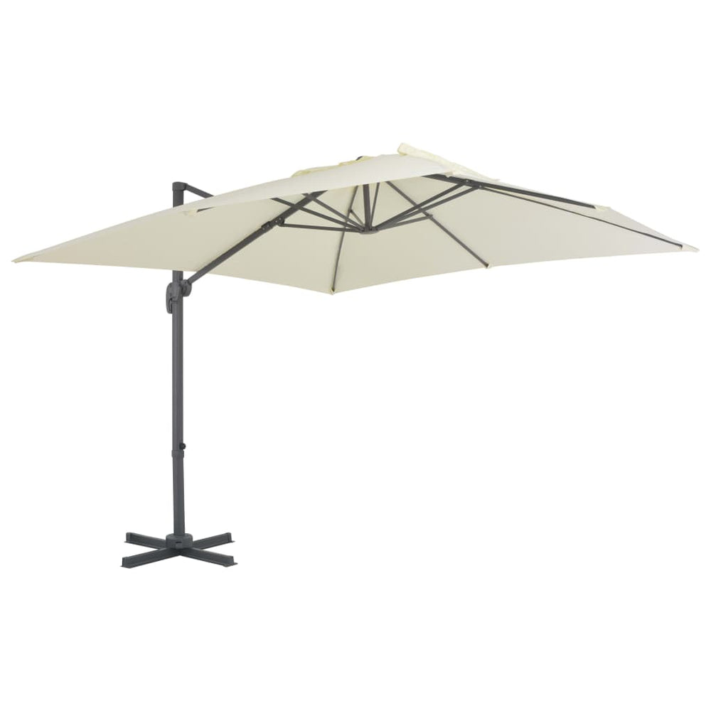 Vidaxl parasol met draagbare voet zandkleurig